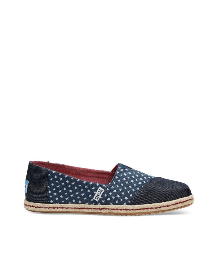 Alpargatas de mujer denim marino estrellas