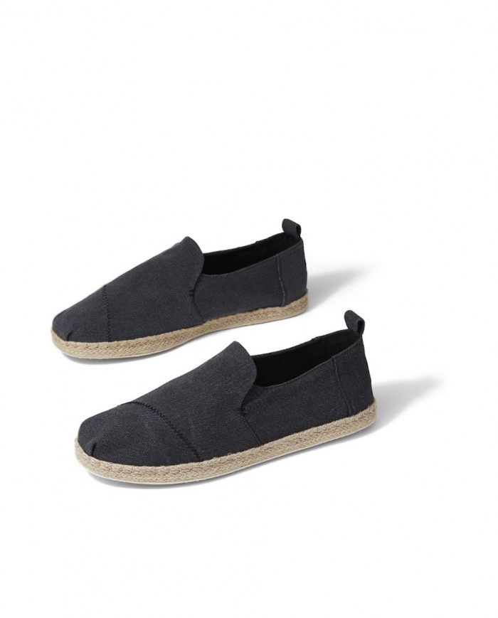 Alpargatas de hombre yute negro lavado