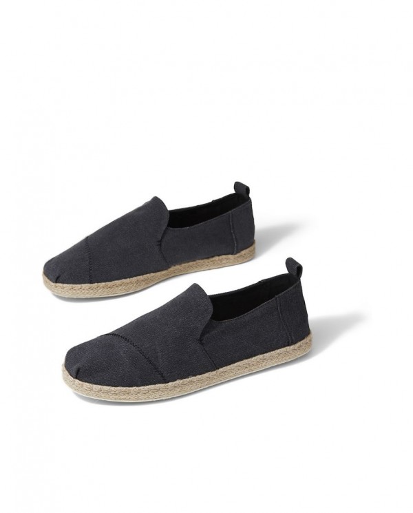 Alpargatas de hombre yute negro lavado