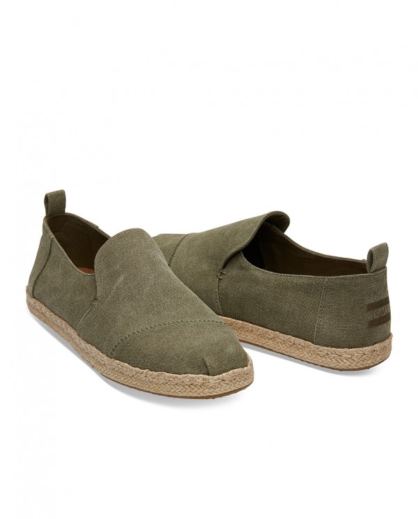 Alpargatas de hombre yute oliva lavado