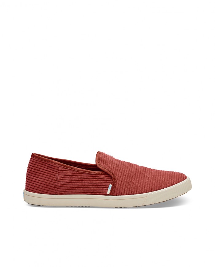 Zapatillas slip-on de mujer pana teja