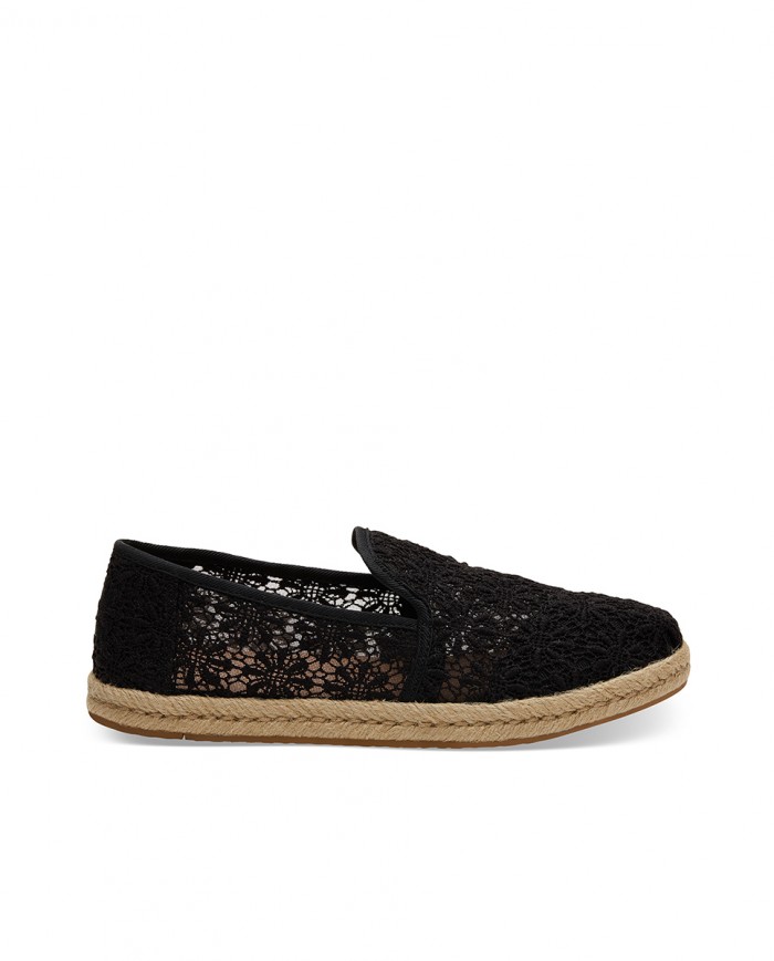 Alpargatas de mujer yute crochet negro