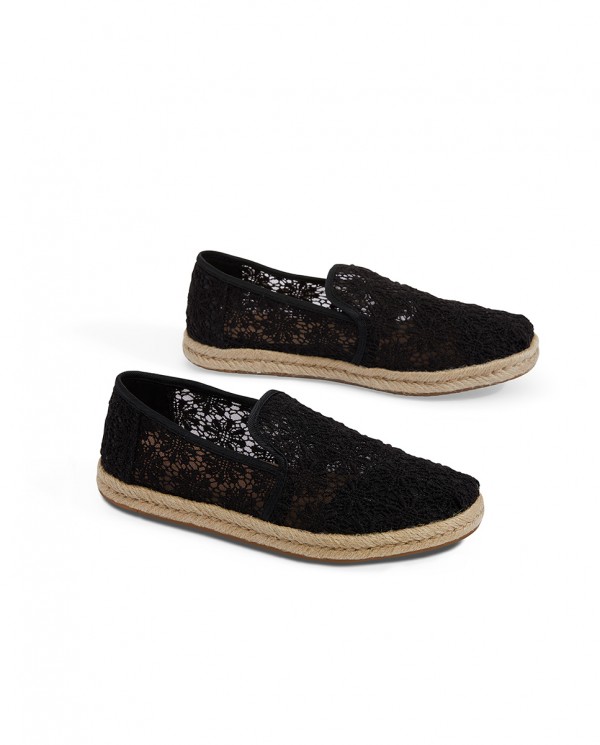 Alpargatas de mujer yute crochet negro