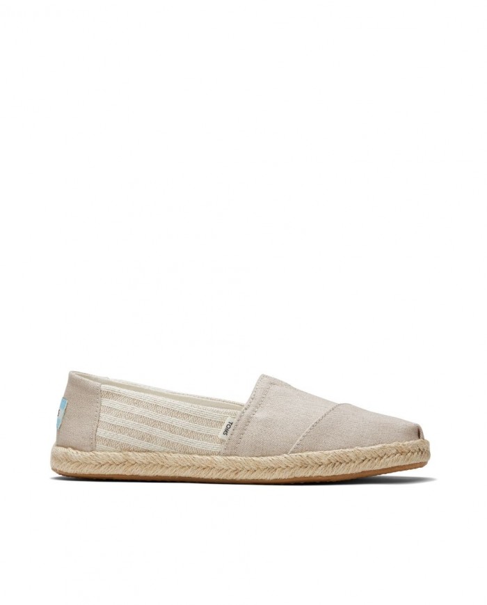 Alpargatas de mujer yute rayas beige