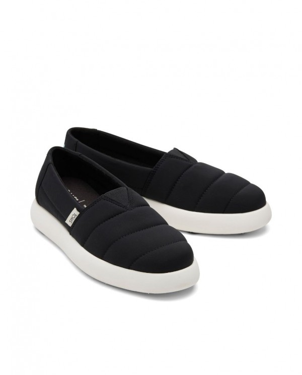 Zapatillas slip-on de mujer acolchado negro
