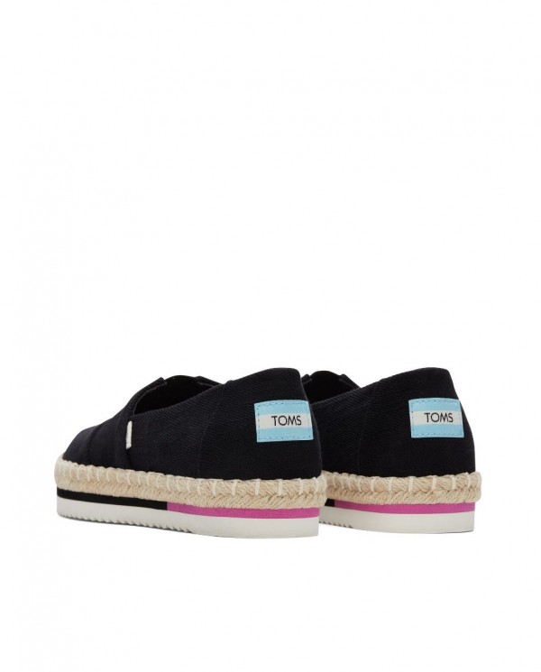 Alpargatas de mujer plataforma yute negro