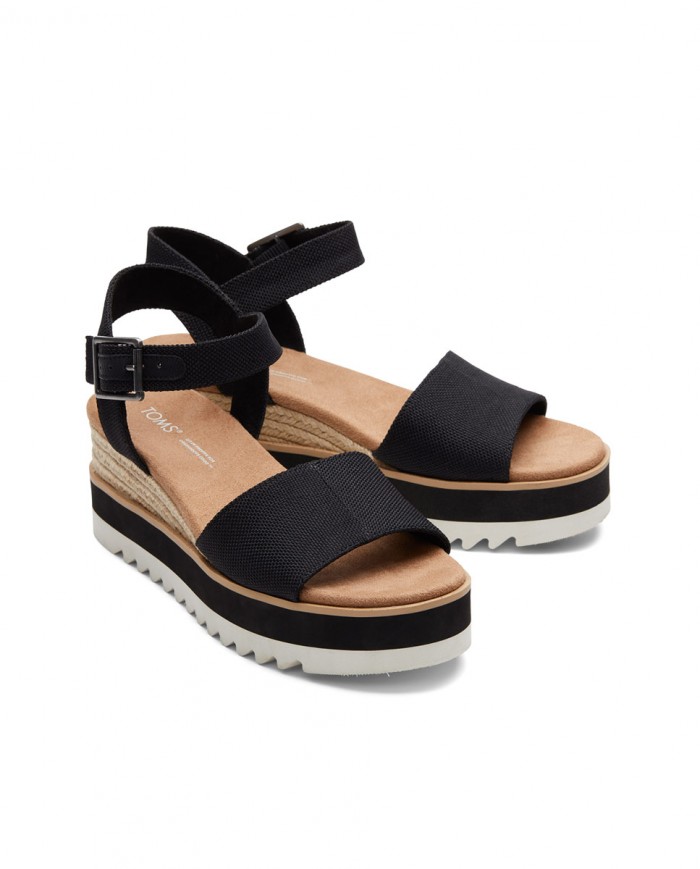 Sandalias con cuña de mujer Diana negro