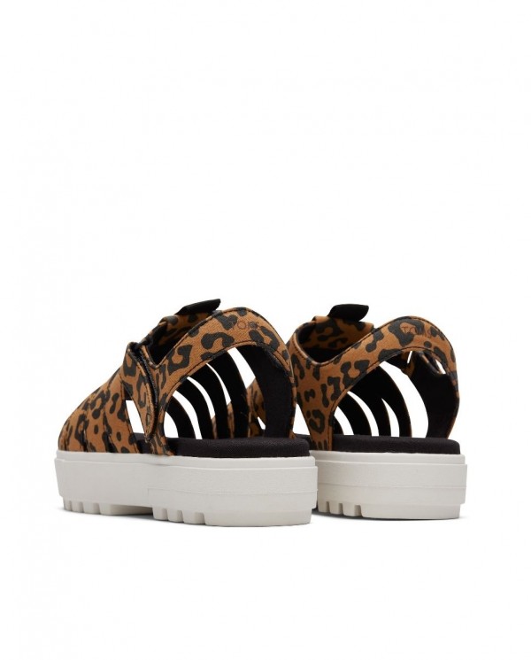 Sandalias de mujer lona leopardo