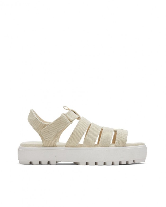 Sandalias de mujer sarga beige