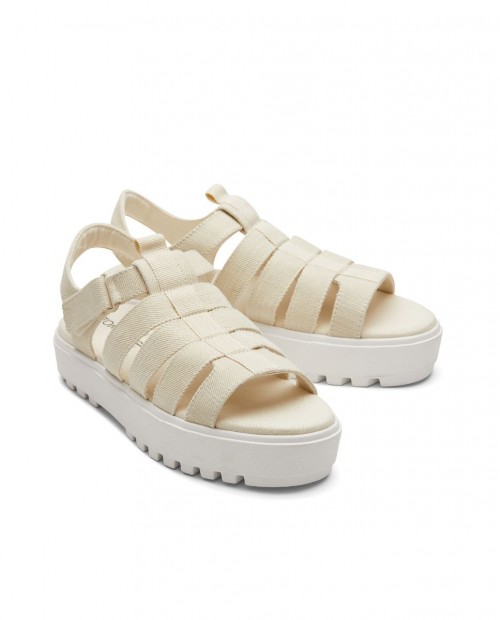 Sandalias de mujer sarga beige 2