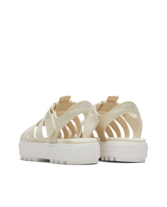 Sandalias de mujer sarga beige