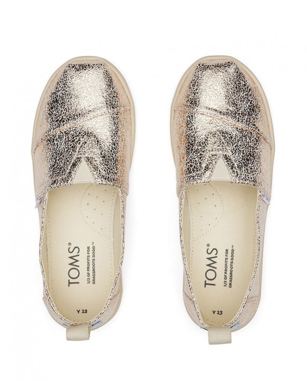 Alpargatas de niños dorado