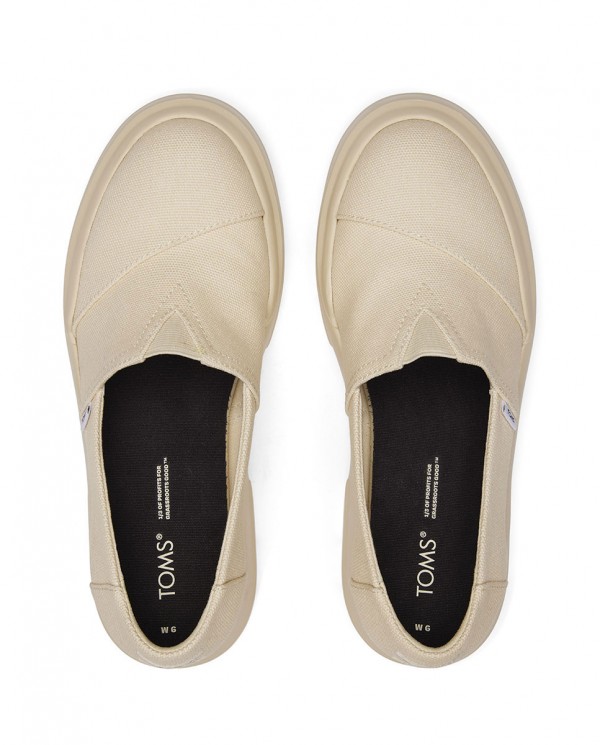 Alpargatas con tacón de mujer beige