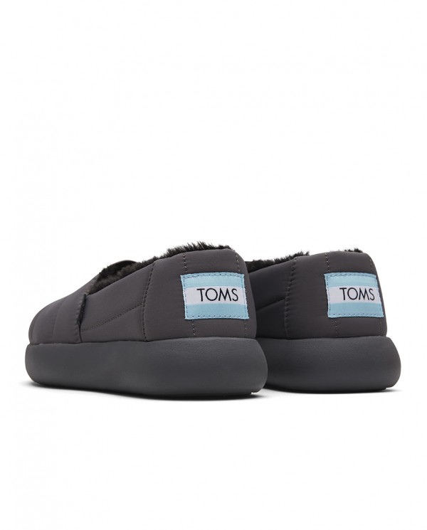 Zapatillas slip-on de mujer forrado de pelo gris