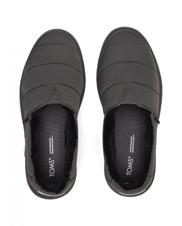 Zapatillas slip-on de mujer forrado de pelo gris