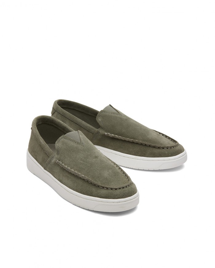 Zapatillas tipo mocasín de hombre verde