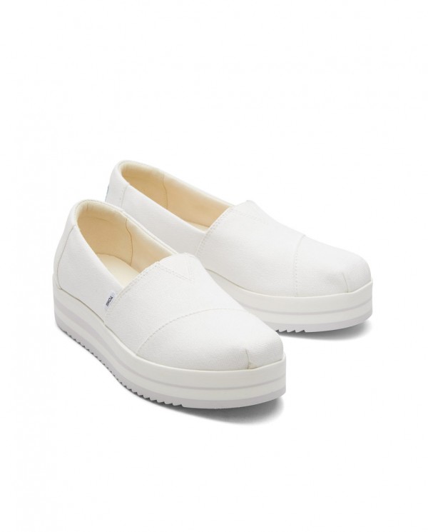 Alpargatas de mujer con plataforma blanco