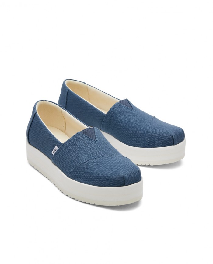 Alpargatas de mujer con plataforma azul