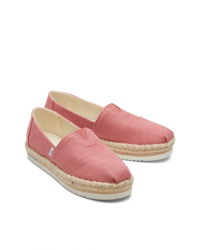 Alpargatas de mujer plataforma yute rosa