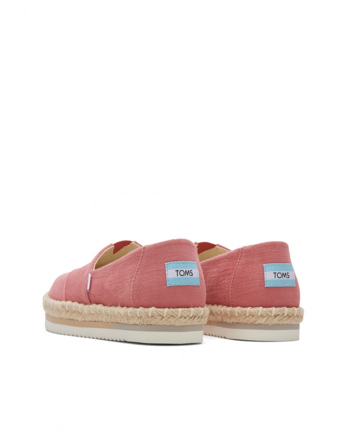 Alpargatas de mujer plataforma yute rosa