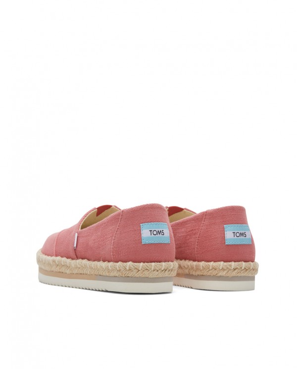 Alpargatas de mujer plataforma yute rosa