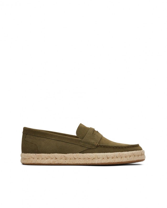 Alpargatas mocasines de hombre Stanford yute verde oliva