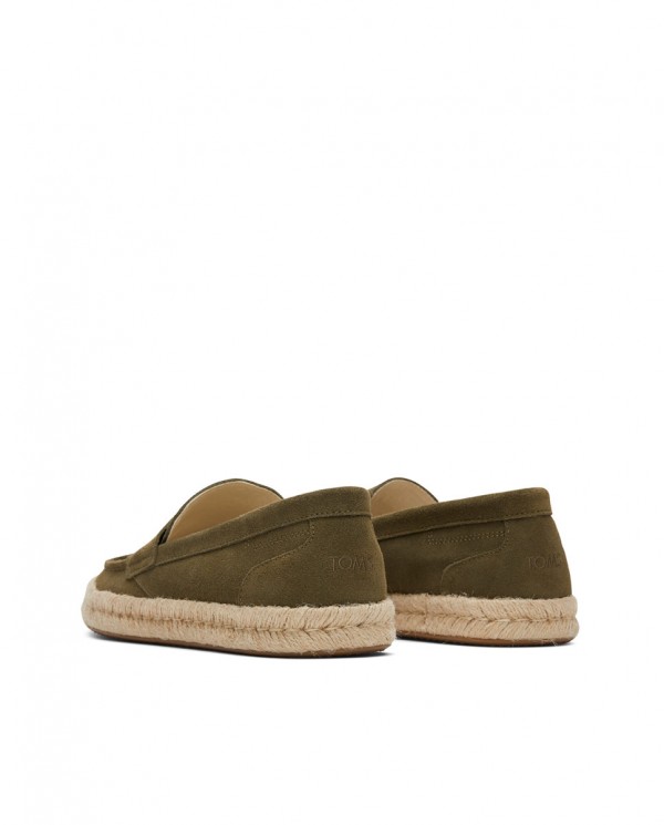 Alpargatas mocasines de hombre Stanford yute verde oliva