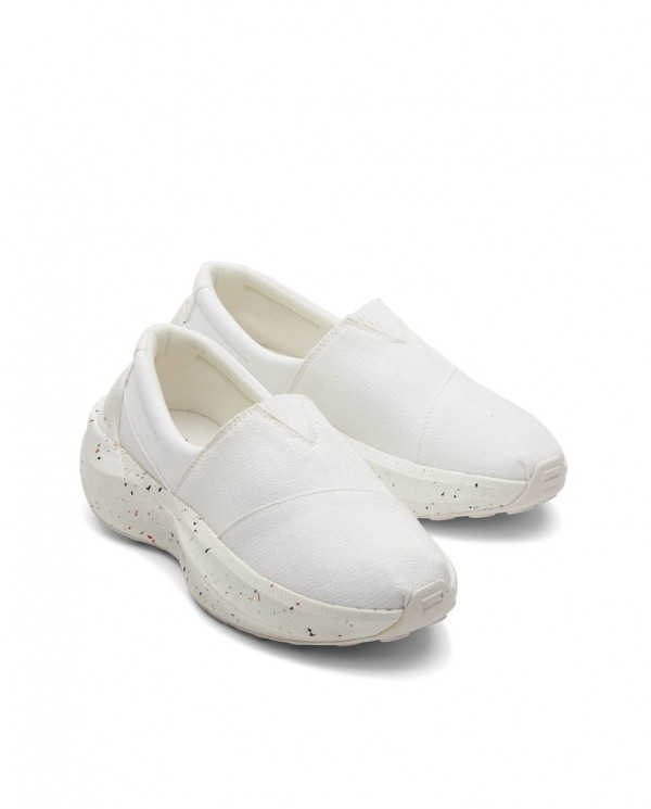 Zapatillas slip-on de mujer tejido blanco