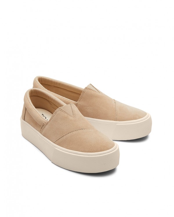 Zapatillas slip-on de mujer con plataforma fenix avena