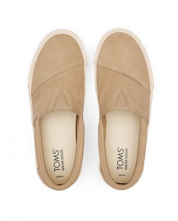 Zapatillas slip-on de mujer con plataforma fenix avena