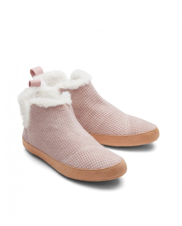 Botines de casa de mujer rosa