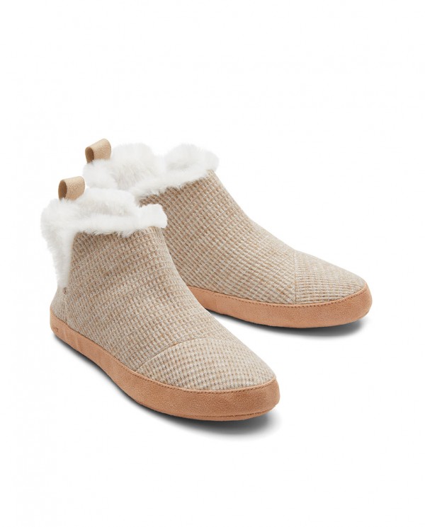 Botines de casa de mujer avena