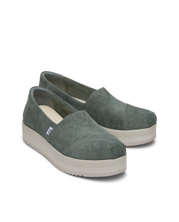 Alpargatas de mujer con plataforma verde bonsai