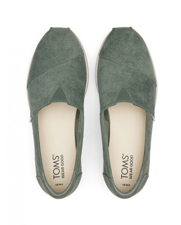 Alpargatas de mujer con plataforma verde bonsai