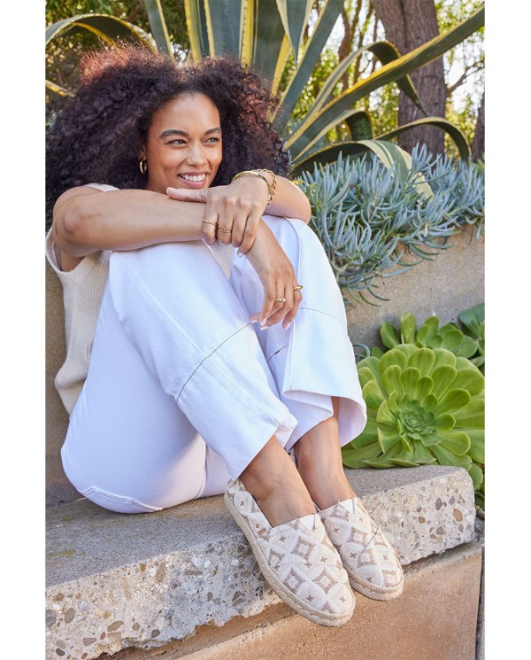 Alpargatas de mujer yute 2.0 estampado geométrico natural