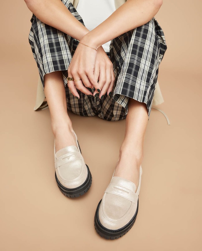 Mocasines de mujer Cara champán