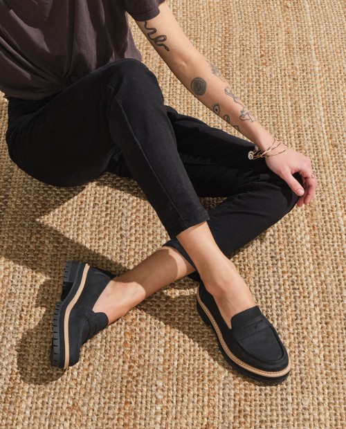 Mocasines de mujer Cara negro 2
