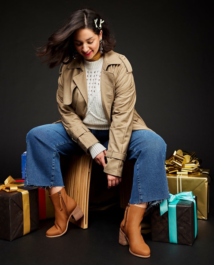 Botines con tacón de mujer Evelyn marrón