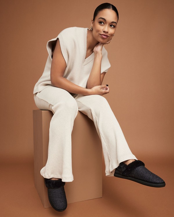 Zapatillas de casa de mujer Oslo negro