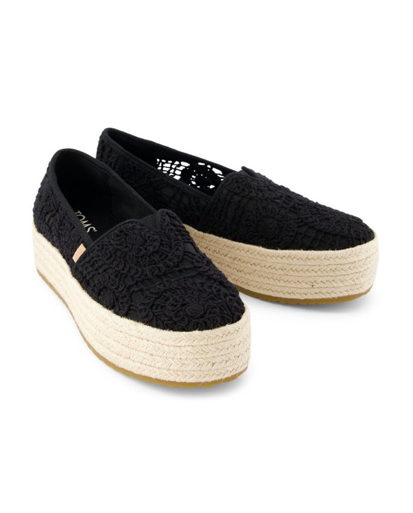 Alpargatas de mujer Valencia negro crochet
