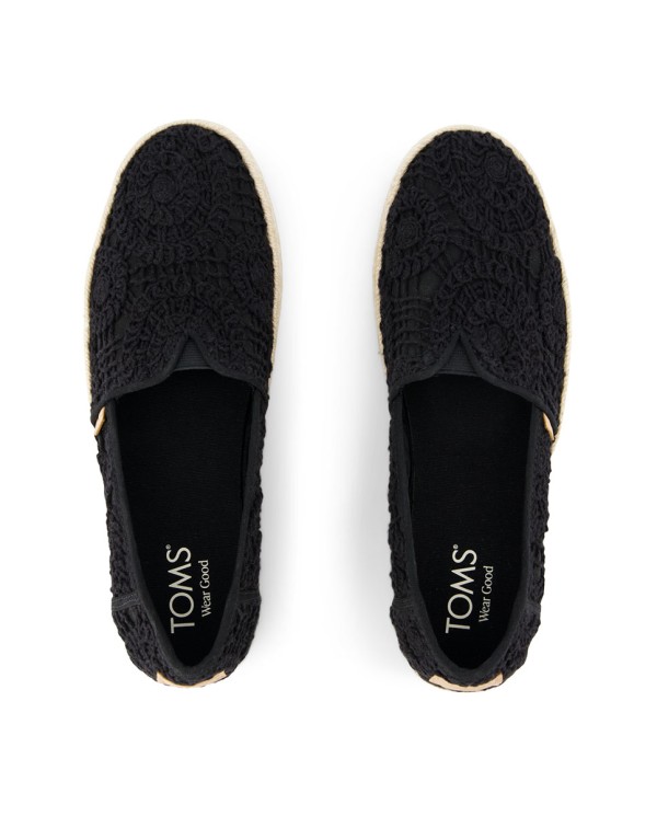 Alpargatas de mujer Valencia negro crochet