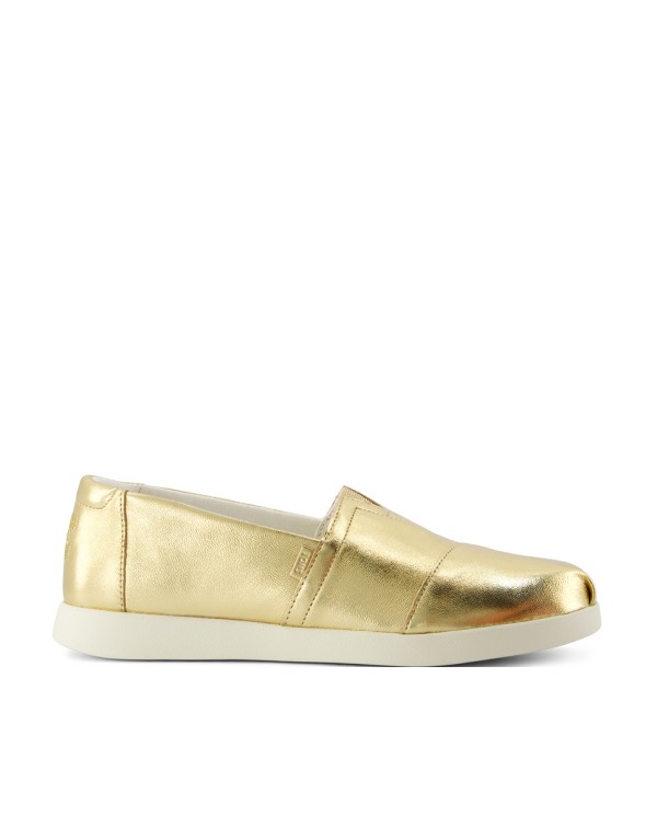 Alpargatas de mujer Plus piel napa metalizada oro