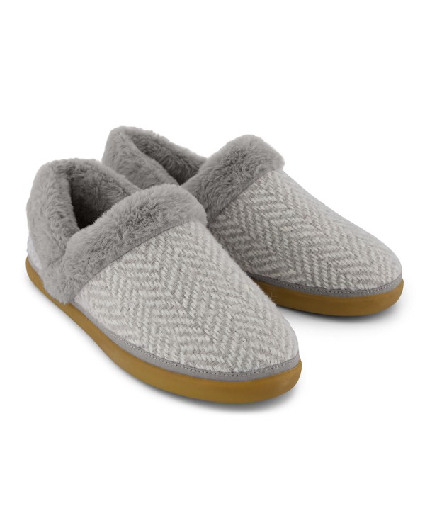 Zapatillas de casa de mujer Oslo espiga gris