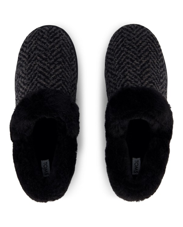 Zapatillas de casa de mujer Oslo espiga negro