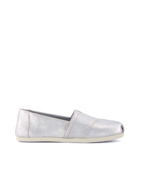 Alpargatas de mujer ante metalizado gris