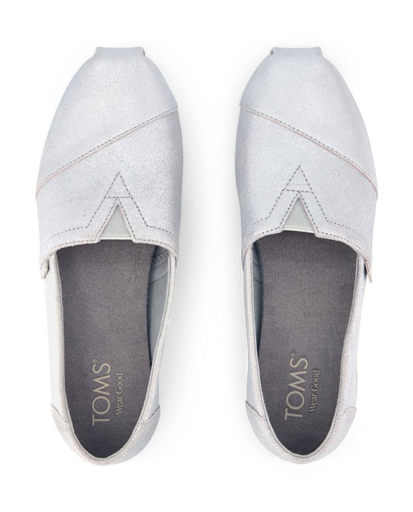 Alpargatas de mujer ante metalizado gris