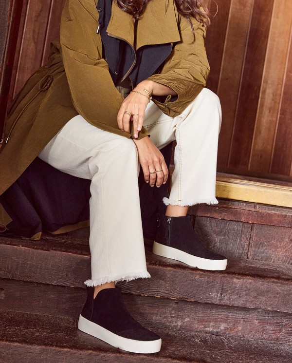 Zapatillas de mujer con plataforma Verona ante negro