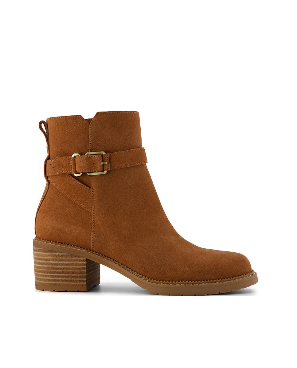Botines de mujer Hailey resistente al agua hebilla ante marrón ámbar