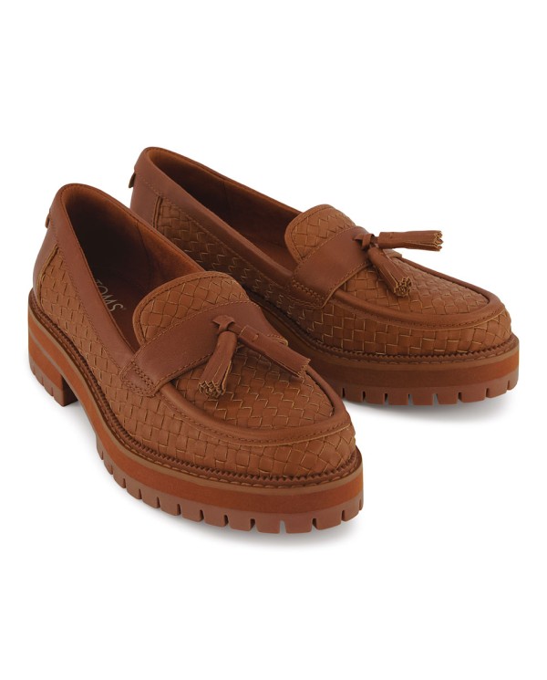 Mocasines de mujer Cara con borla marrón ámbar