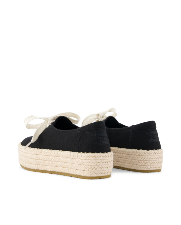 Alpargatas de mujer Valencia de plataforma con cordones negro